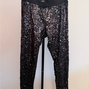 Express Black Sequin Leggings